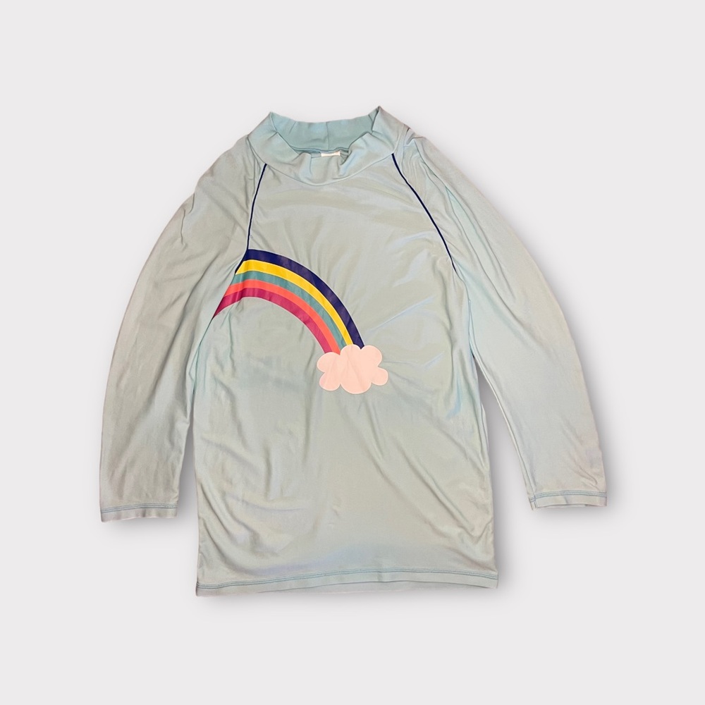 Mini Boden Rainbow Blue Rash Guard